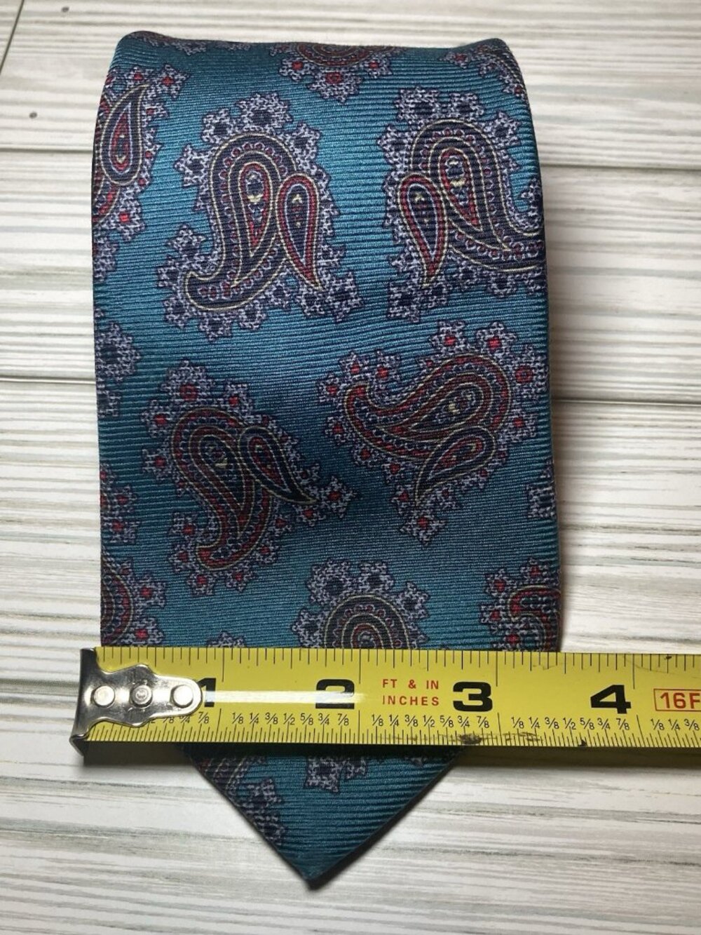 Leonardo Strelli Tie Rack 100% Silk Neck Tie Paisley Multi color Made in Italy - Picture 2 of 4